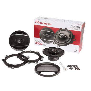 4 Pioneer TS-A1680f 6.5" 350-Watt 4Way Speakers + Metra 72-4568 Speaker Harness for Selected General Motor Vehicles