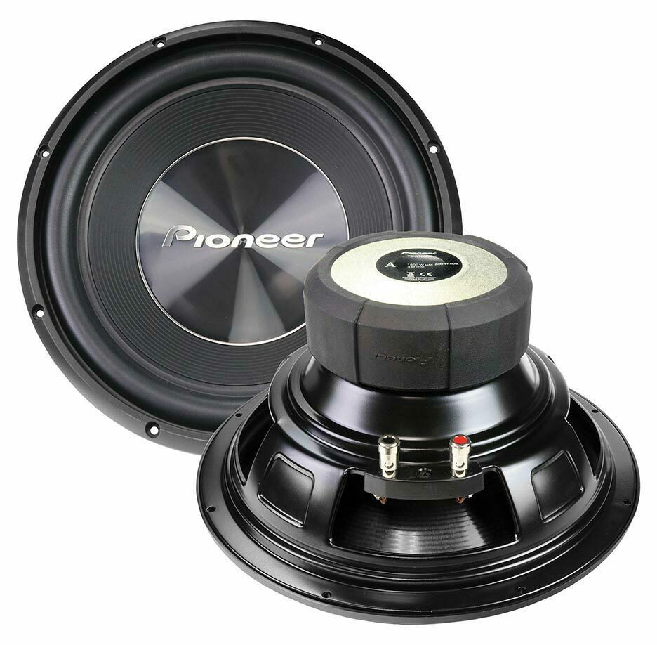 Pair of Pioneer TS-A300D4 12” Dual 4 Ohms Voice Coil Subwoofer - 1500 Watts with Phone Holder Magnet
