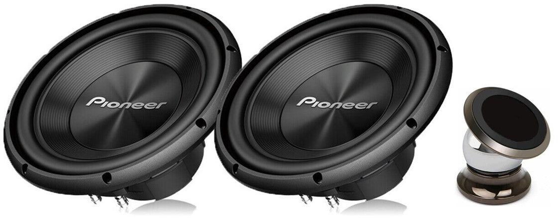 Pair of Pioneer TS-A300D4 12” Dual 4 Ohms Voice Coil Subwoofer - 1500 Watts with Phone Holder Magnet