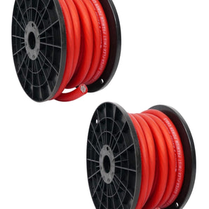 2 XP Audio SPW-0-50RD 1/0 Gauge 50 FT Red Xtreme Twisted Power/Ground Battery Wire Cables