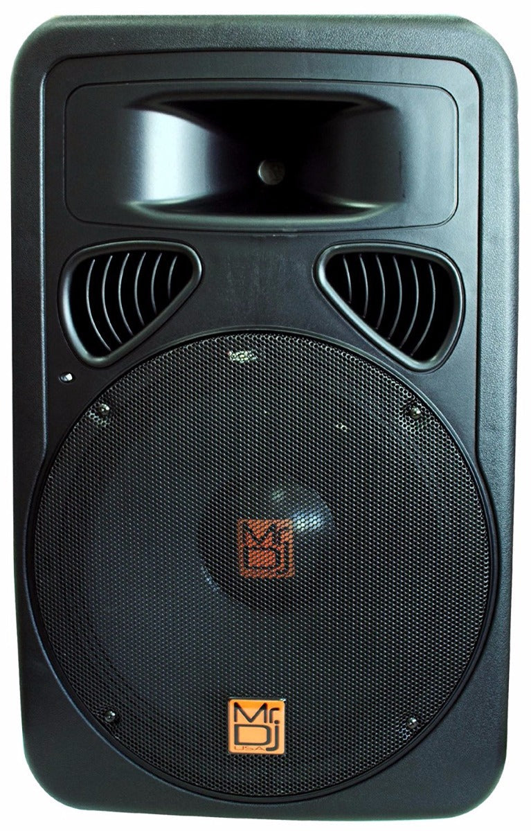 Mr. Dj PP3000BT 15-Inch 2500-Watt Max Power Speaker with Built-In LCD/MP3/USB/SD and Bluetooth Works with all DJ Equipment