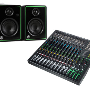 Mackie CR4-X Studio Monitor + ProFX16v3 16-CH Mixer with USB & Effects