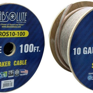 2 Absolute USA PROS10100 10 Gauge Speaker Wire<br/>100' 10 Gauge PRO PA DJ Car Home Marine Audio Speaker Wire Cable Spool