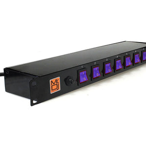 MR DJ PSC350 Rack Mountable 8 Port Power Switcher Surge Protectors ON / OFF Power Center