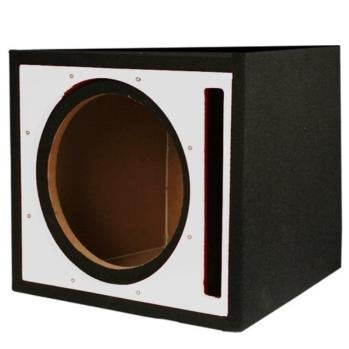 Absolute Single 10" Ported Subwoofer Enclosure Silver High Gloss Face Board