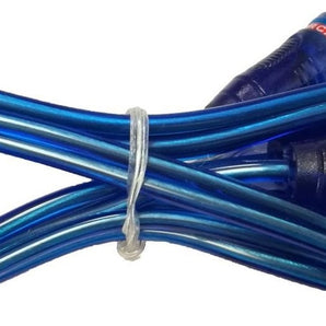 Absolute ABC3B 3 Feet 2 Ch Blue Twisted Car Amp Gold RCA Jack Cable Interconnect