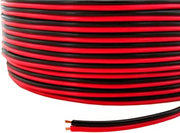 25' 18 GA Gauge Red Black Stranded Speaker Wire Car Home Audio