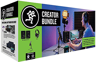 Mackie Creator Bundle USB microphone, studio monitors, and headphones