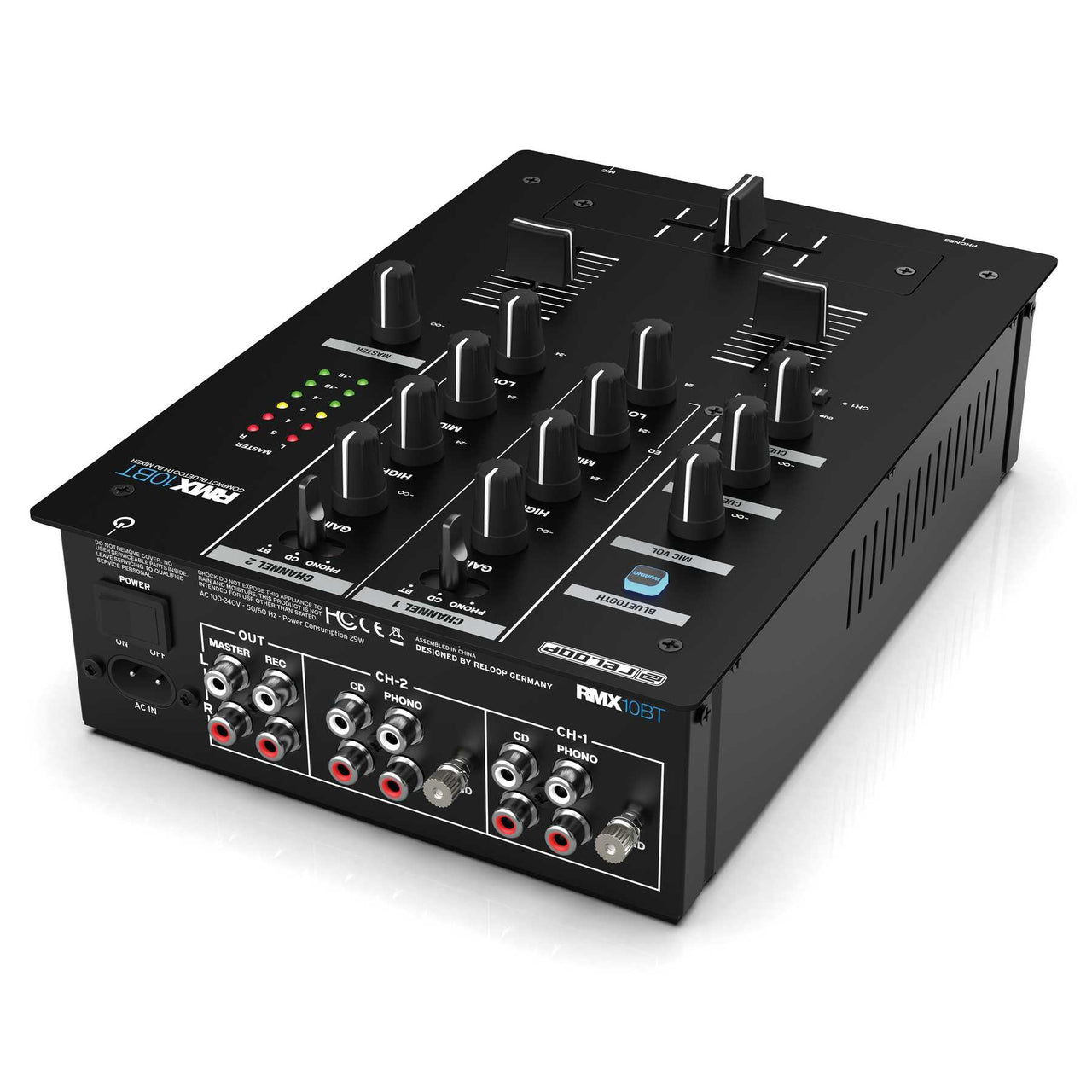 Reloop RMX-10-BT 2 Channel Bluetooth DJ Mixer in Compact Design