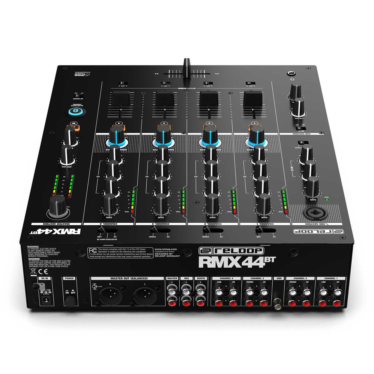 Reloop RMX-44BT 2-Channel Mixer Smart Connectivity Bluetooth Input with Cue Function