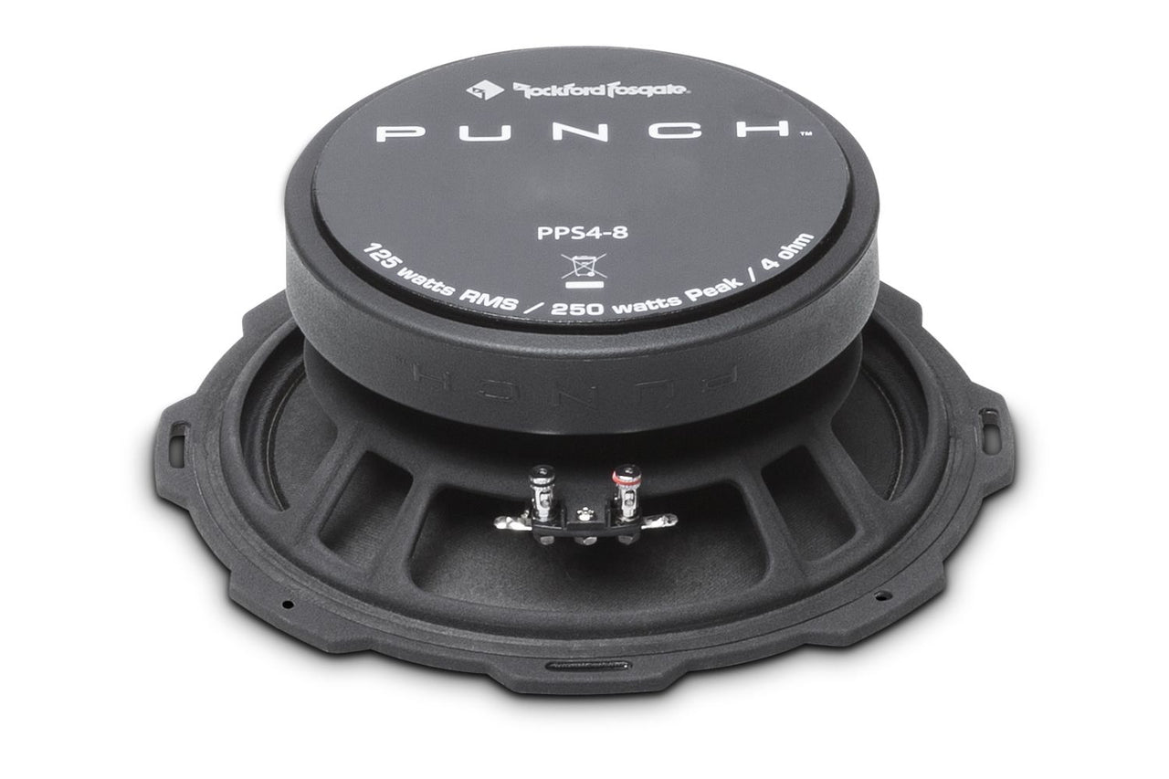 2 Rockford Fosgate Punch Pro PPS4-8 250W Peak 8" Single Punch Pro Series 4-Ohm High SPL Midrange Speaker