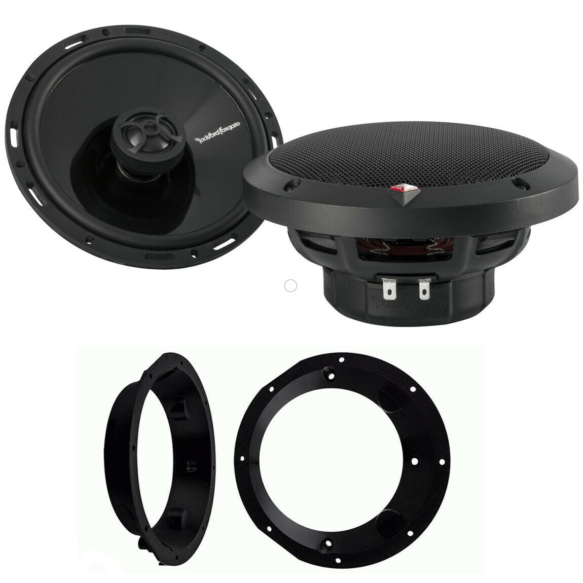 For Harley Touring Rockford Punch P1650 Speaker Package & American Terminal Speaker Adapter Install Kit Stereo Radio