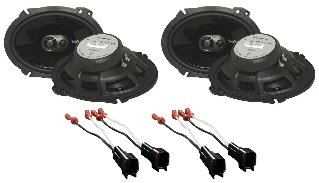 2007 Ford Mustang Rockford P1683 6x8" Front+Rear Factory Speaker Replacement Kit