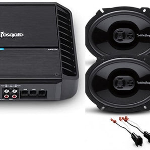 2004-14 Ford F150 Rockford Fosgate Punch Package w Amplifier & 2 6x8" Speakers P1683 6" x 8" 3Way Coaxial Car Speakers + P400X4 4Channel Class AB Full Range Amplifier + (4) Speaker Adapter Harnesses