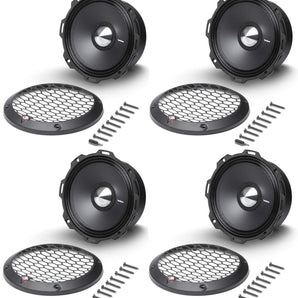4 Rockford Fosgate PPS4-6 6.5" 400W 4-Ohm Midrange Car Audio Speaker with Fiber Reinforced Paper Cone and Stamp Cast Aluminum Frame