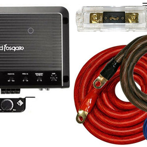 Rockford Fosgate R1200-1D Prime 1200 Watts Class D 1-Channel Amp + 0 Gauge Amp Kit