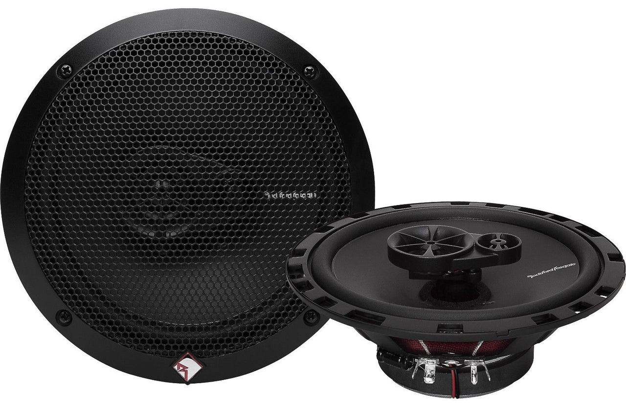 Rockford Fosgate Prime R165X3 & TW500 Dome Tweeter<br/>180W Peak, 90W RMS 6.5" 3-Way PRIME Series Coaxial Speakers w/ Silk Tweeters & Absolute TW500 500W Max Dome Tweeter