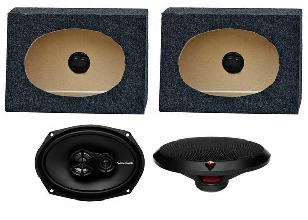 Rockford Fosgate R169X3 6x9" 130W Car Speakers + Angled 6x9" Speaker Boxes