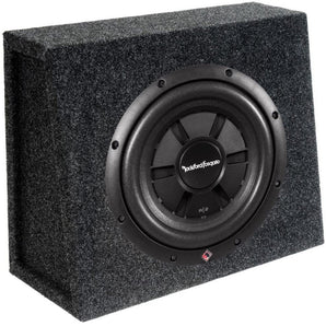 Rockford Fosgate Prime R2SD2-10 + Single Sealed Boxes 400W 10" shallow mount dual 2-ohm voice coils subwoofer + Single Sealed Boxes