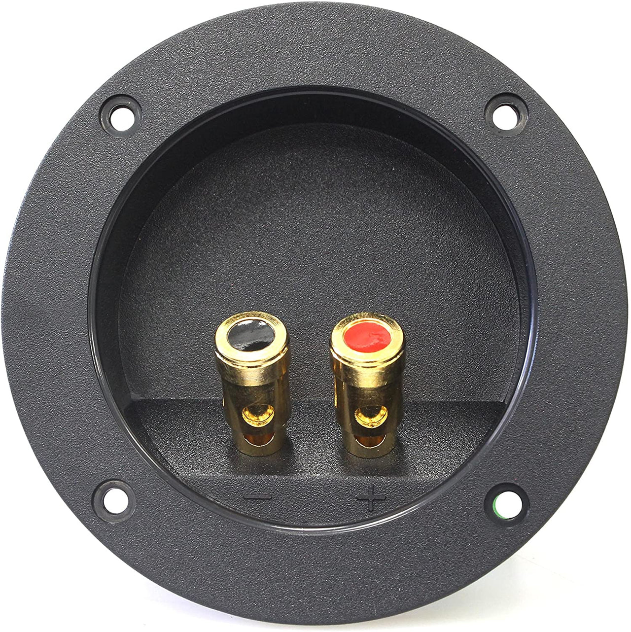 Absolute USA RST-450 4-Inch Round Gold Push Spring Loaded Jacks Double Binding Post Speaker Box Terminal Cup