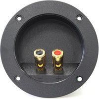 Thumbnail for Absolute USA RST-450 4-Inch Round Gold Push Spring Loaded Jacks Double Binding Post Speaker Box Terminal Cup