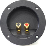 4-Inch Double Binding Round Gold Plate Push Spring Loaded Banana Jacks Double Post Speaker Box Terminal Cup