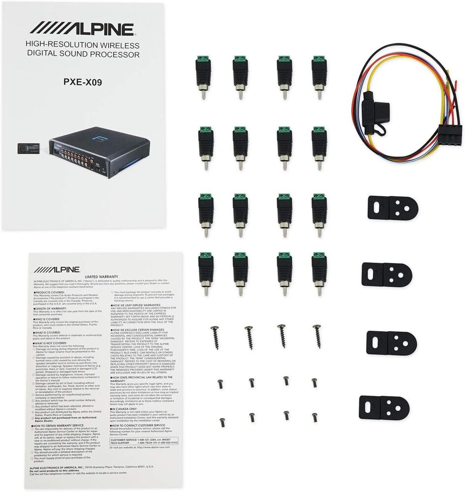 Alpine PXE-X09 16-Ch. Hi-Resolution DSP Digital Sound Processor W/ Wired Remote & PC IOS Android Tuning App