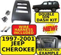 Thumbnail for Car Radio Stereo Double DIN install harness Kit for 1997-2001 Jeep Cherokee