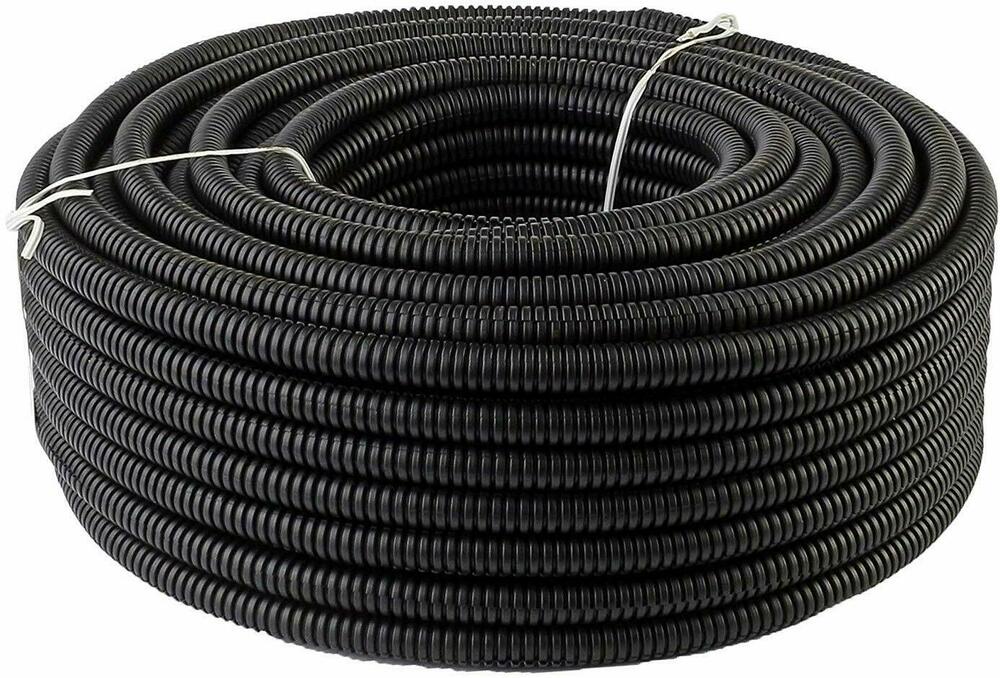 XP Audio XSLT12-50 50 Ft. 1/2" Split Wire Loom Conduit Polyethylene Tubing Black Color Sleeve Tube