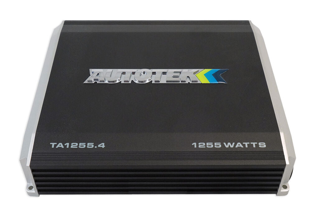 Autotek TA-1255.4 1200 Watt 4 Channel High-Performance Car Audio Amplifier with Absolute KIT4 4 Gauge Amp Kit