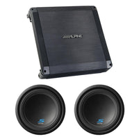 Thumbnail for Alpine BBX-T600 300W 2 Channel Amplifier with Pair of S-W12D4 12 Inch Subwoofers