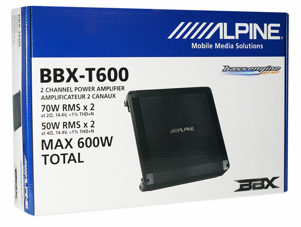 2 Alpine SPE-5000 5.25" 400 Watt Car Audio Speakers+ BBX-T600 2 Channel Amplifier + Amp Kit