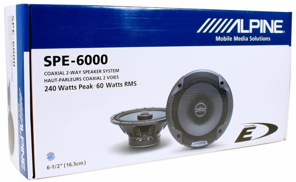 2 Alpine SPE-6000 6.5" 480 Watt Car Audio Speakers+BBX-T600 2 Channel Amplifier + Absolute KIT4 4G Amp Kit
