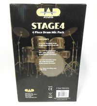 Thumbnail for CAD Audio Stage4 4-Piece Drum Microphone Bundle with 3 Tripod Mic Stands & 4 XLR Cables