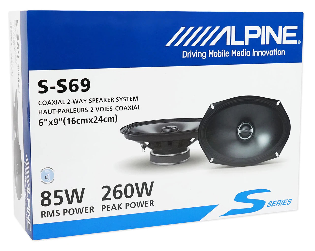 Alpine S-S57 230 Watt 5x7" Car Speakers + S-S69 6x9" 260w Speakers