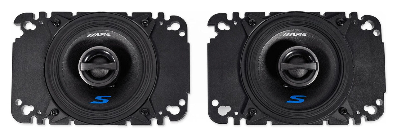 Alpine S-S40 S-Series 4" & 4x6" adapter plate 2-Way Coaxial Car Speakers