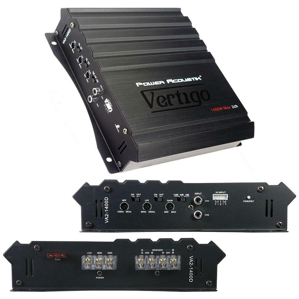 Power Acoustik VA2-1400D Vertigo Series 2Ch Full Range Amplifier