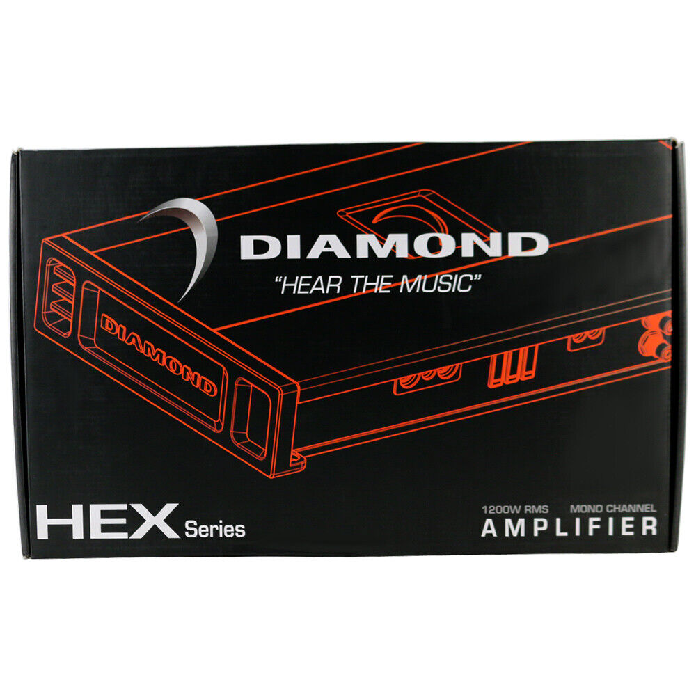 Diamond Audio HX1200.1D HEX Series Monoblock Class-D Car Audio Amplifier + 0 Gauge Amplifier