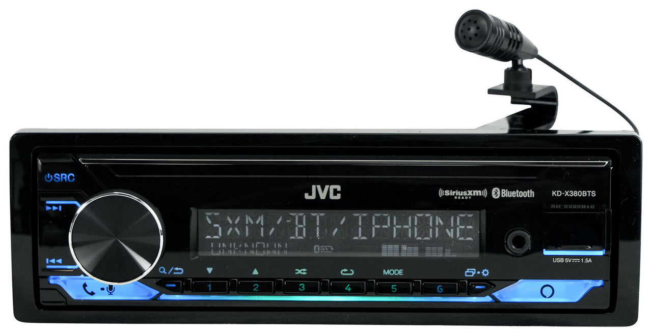 Jvc KD-X380BTS Digital Media Receiver featuring Bluetooth / USB / SiriusXM / Amazon Alexa / 13-Band EQ / Variable-Color Illumination / JVC Remote App Compatibility
