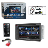 Thumbnail for Power Acoustik PD-651B Double DIN Bluetooth In-Dash DVD/CD Car Stereo & Silver Rear View Camera