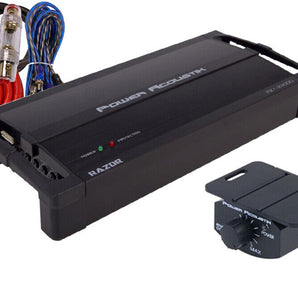 Power Acoustik RZ1-3500D RAZOR Series Monoblock Amplifier + 4 Gauge AMP Kit