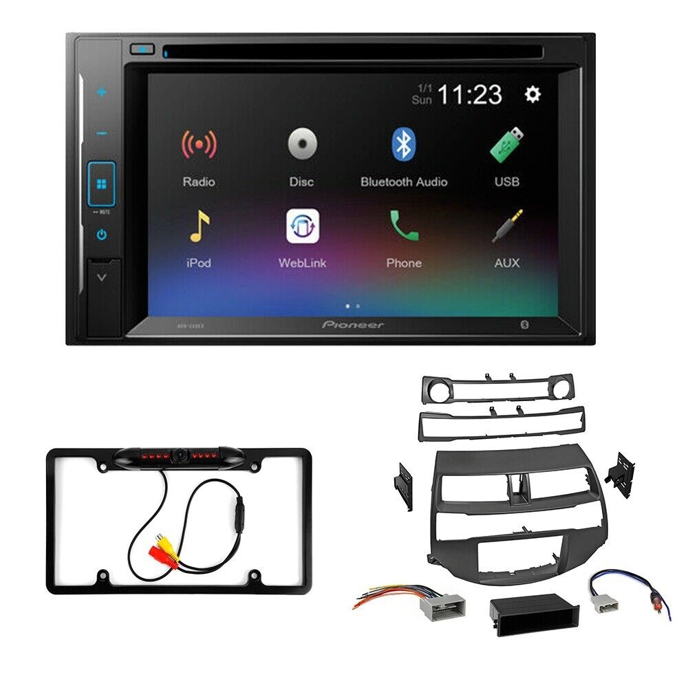 Pioneer AVH-240EX Double DIN DVD Camera Dash install Kit for 2008-2012 Honda Accord