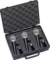 Thumbnail for 3-Pack Dynamic Vocal Cardioid Handheld Microphones+Mic Clips+Case