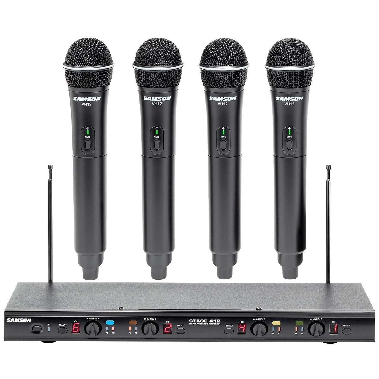 Samson Stage 412 Four-channel Handheld VHF Wireless System with Handheld Microphone