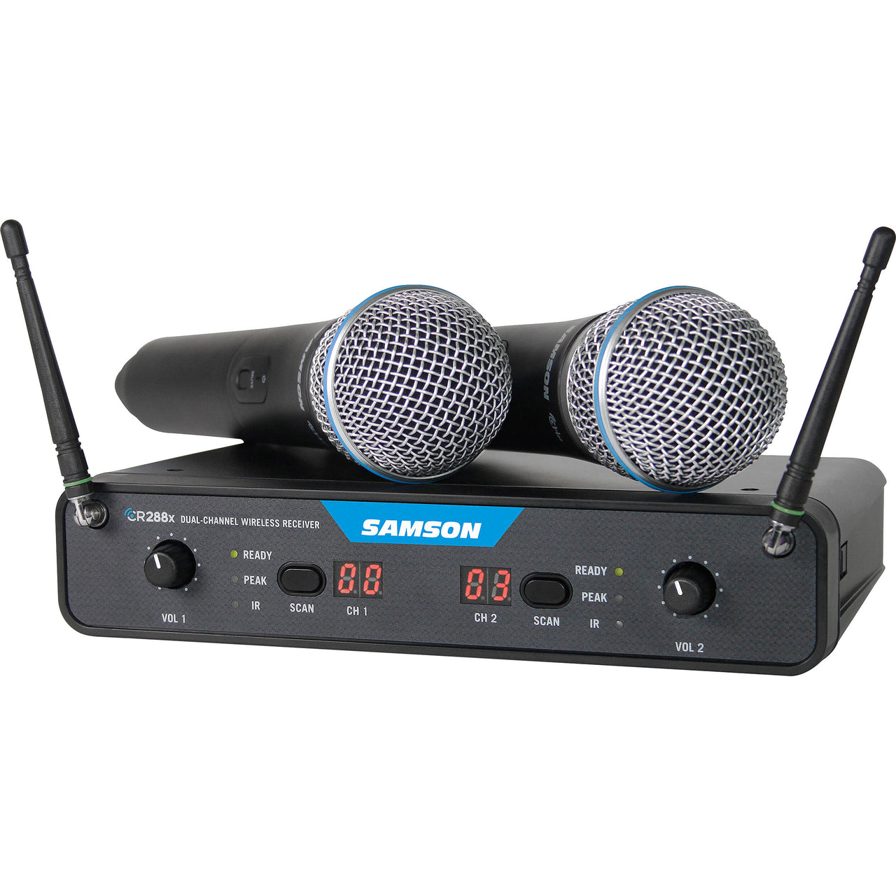 Samson SWC288XHQ8-K Handheld Dual-Channel Rackmount Wireless Microphone System