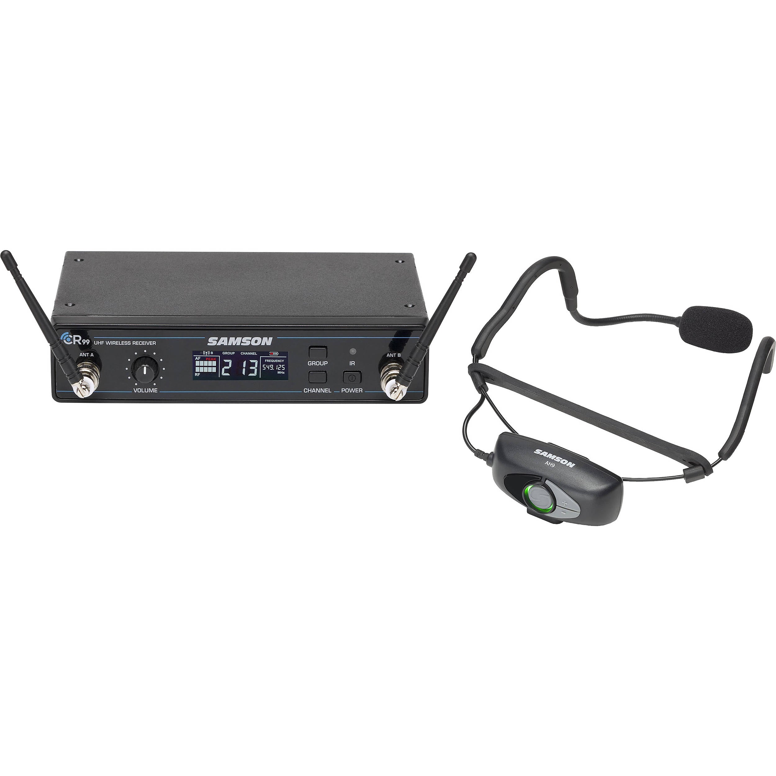 Samson Rackmount Samson SWC99AH9SQE-K AirLine 99 Rackmount Wireless Fitness Headset Mic ...