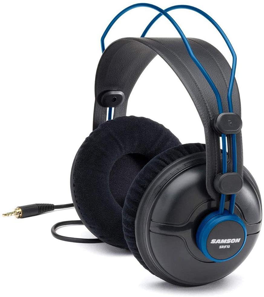 Samson SR970 Professional Studio Reference Headphones Closed Back Design with 50mm Premium Drivers (Blue)
