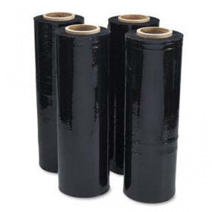 18" x 1500' 80 Ga 4 Rolls Pallet Wrap Stretch Film Hand Shrink Wrap 1500FT Black
