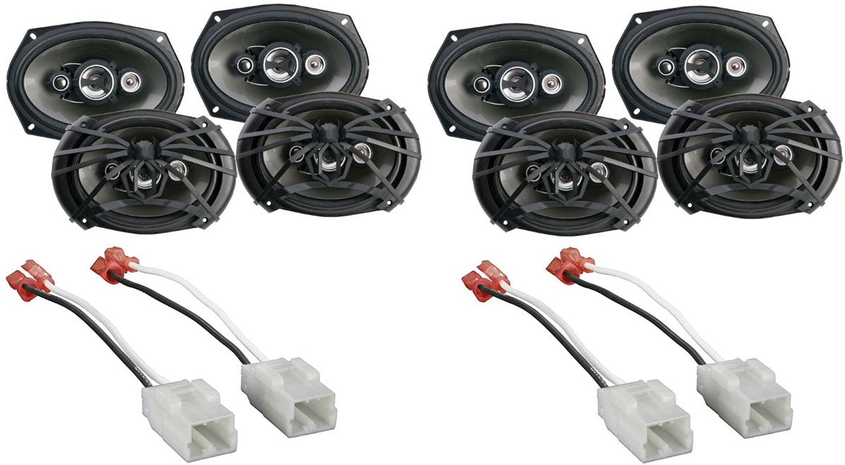 2 AF694 6x9" 500Watt 4-Way Car Speakers Harness for Select Chrysler/Dodge Vehicles