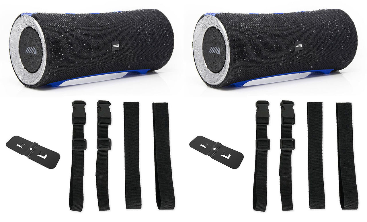 1 Pair Alpine AD-SPK1PRO Turn1 Waterproof Bluetooth Speaker with Universal Roll Bar Mounting Kit